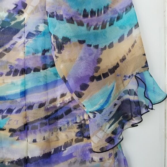 NICOLE 3/4 SLEEVED SEMI SHEER BLOUSE. SZ L - Picture 11 of 14